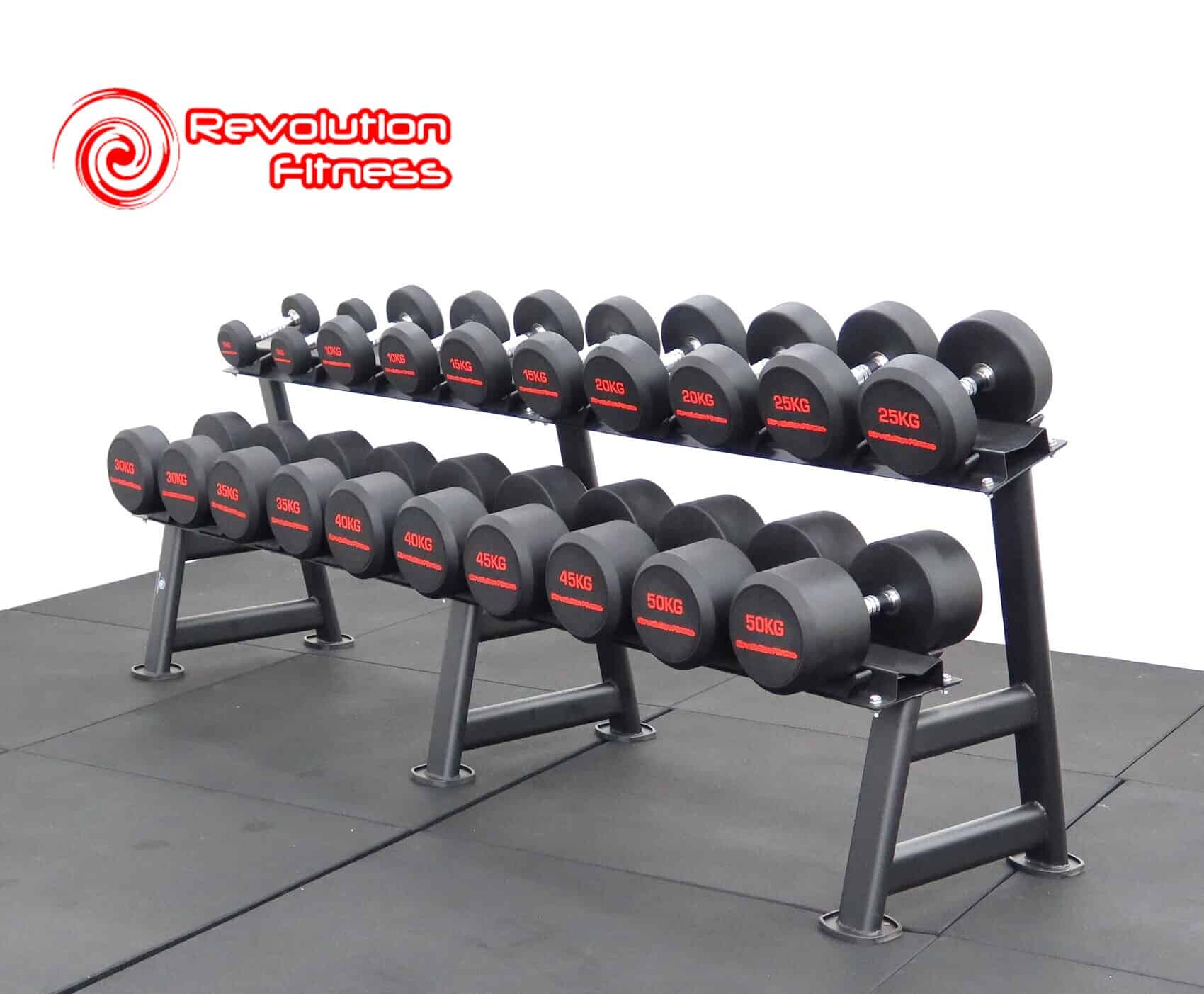 5KG-50KG ROUND RUBBER DUMBELL SET - Image 3